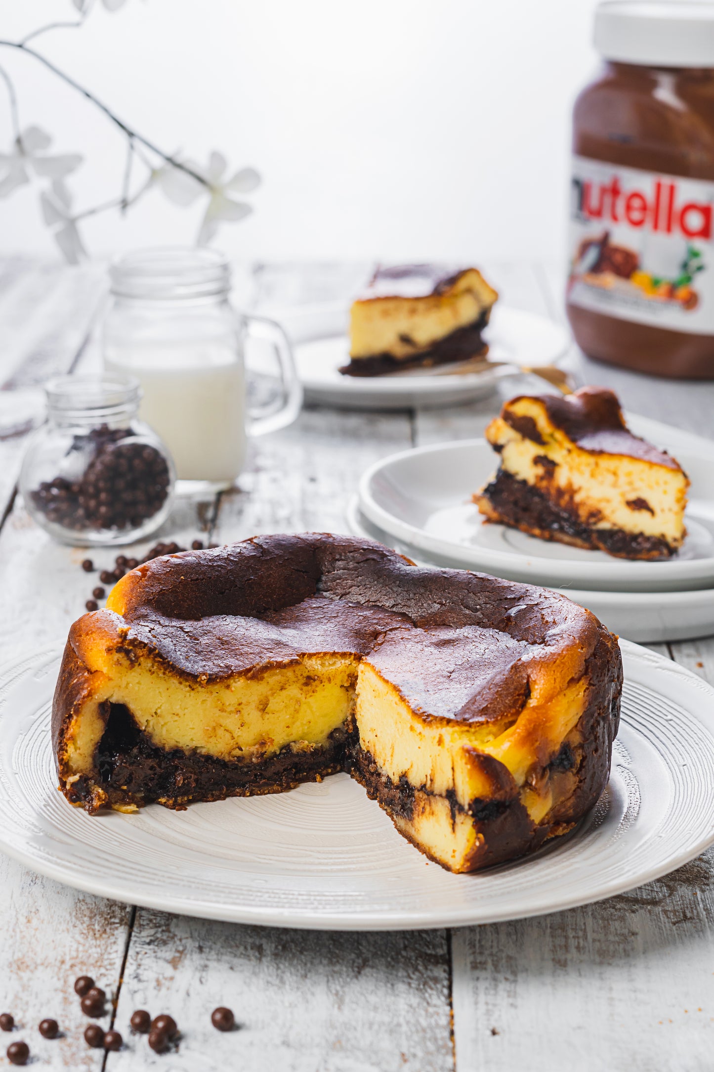 Nutella Basque Burnt Cheesecake